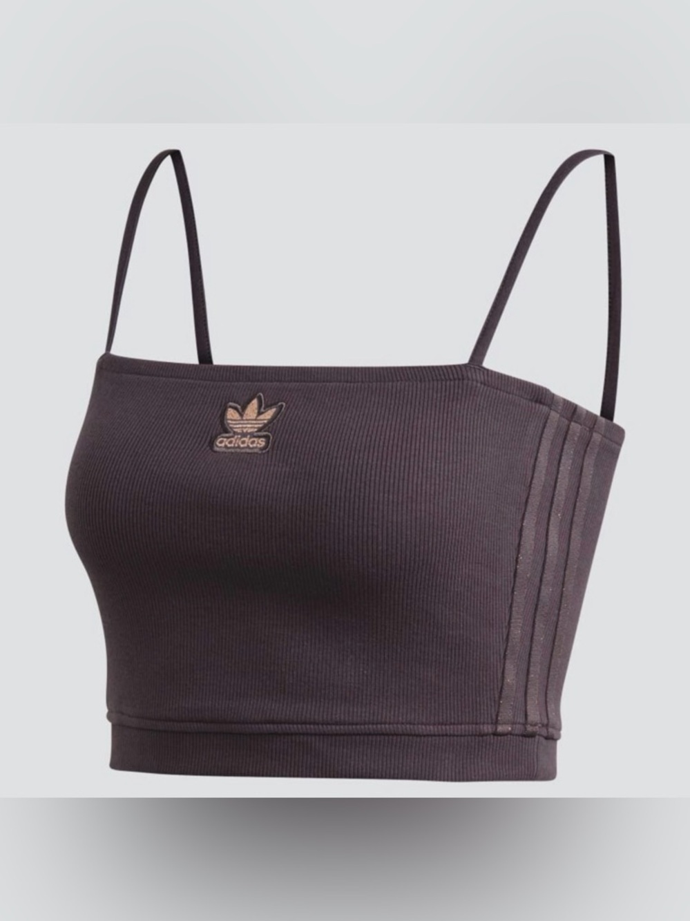 🆕Adidas - Retro Ribbed Spaghetti Strap Crop Top - Picture 2 of 10